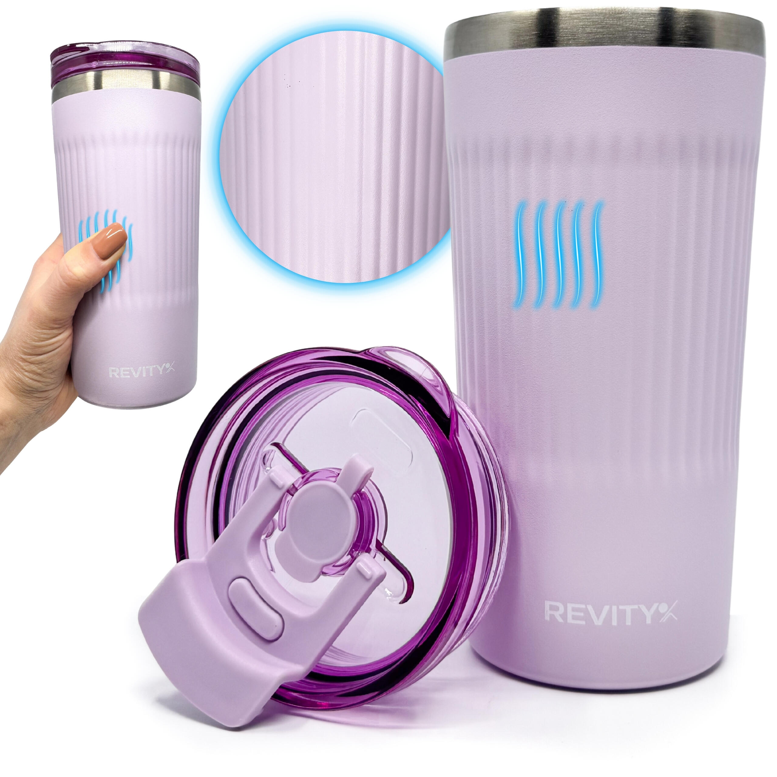 Tazza termica acciaio cannuccia 600 ml ermetica spazzolino 3/7