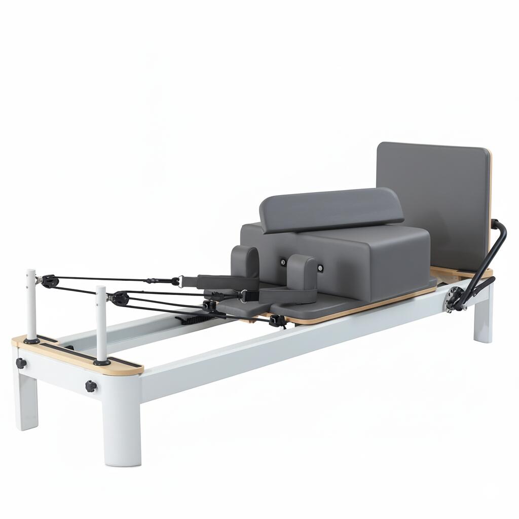 Reformer Pilates Blanche Aluminium Légère Et Polyvalente 6/7