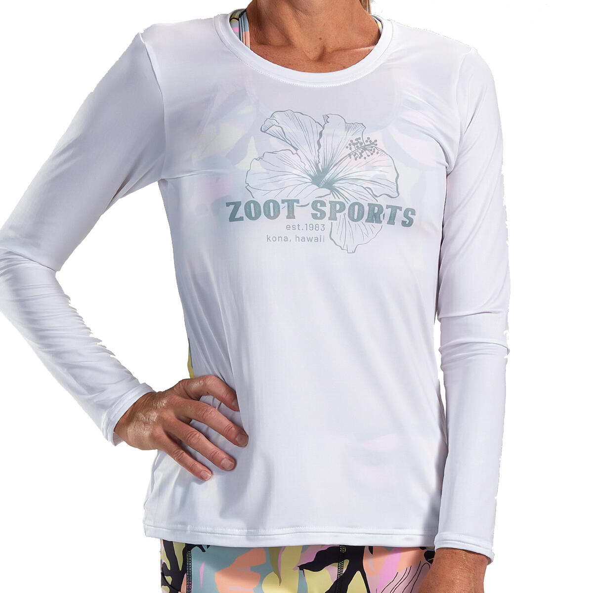 Camiseta Running  Manga Larga Mujer ZOOT LTD Blanco 1/6