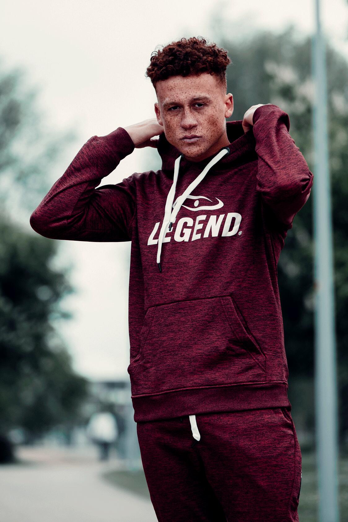 Hoodie dames/heren trendy Legend design Rood Fitness en Hardlopen 2/5