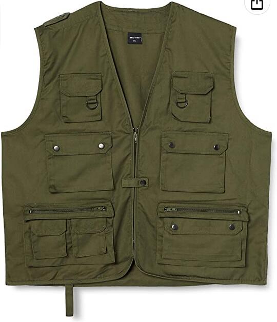 Gilet de pêche multipoches - Kaki - Mil-Tec 1/5