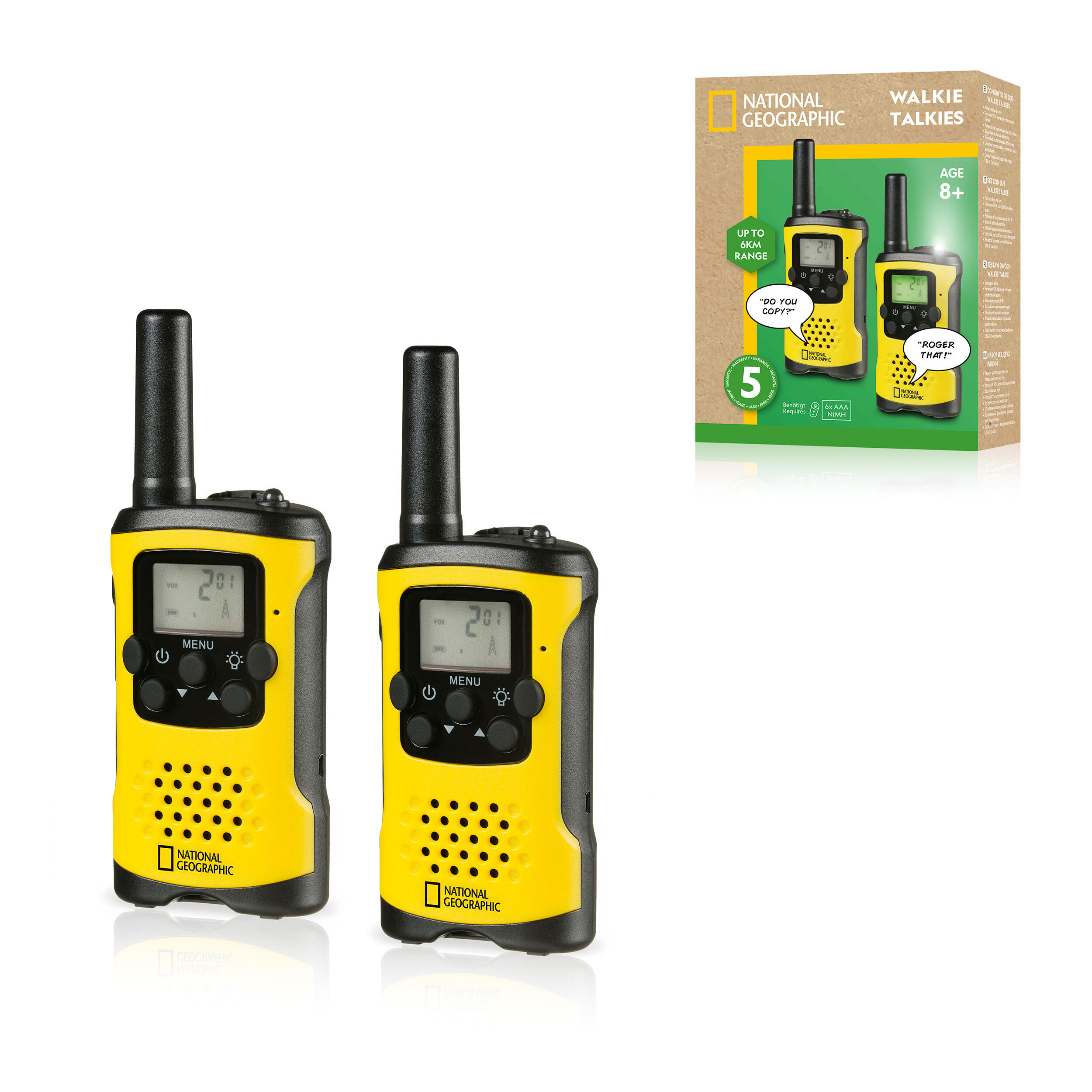 National Geographic - Lot De 2 Talkies-walkies National Geographic Avec Longue Portée Jusqu'à 6 Km - Talkie-walkie - Jaune|noir - Taille Unique - Decathlon