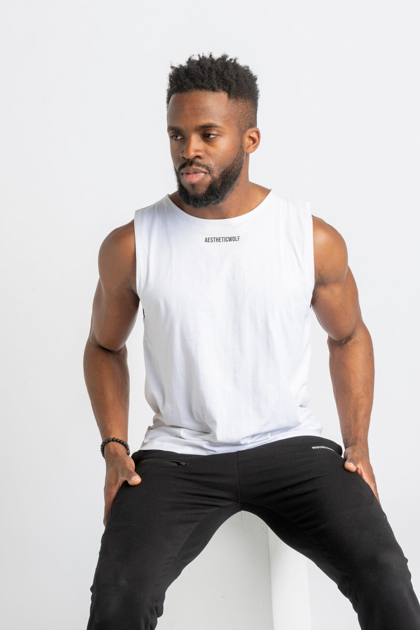 Core Scoop Débardeur T-Shirt - Fitness - Homme - Blanc 2/4