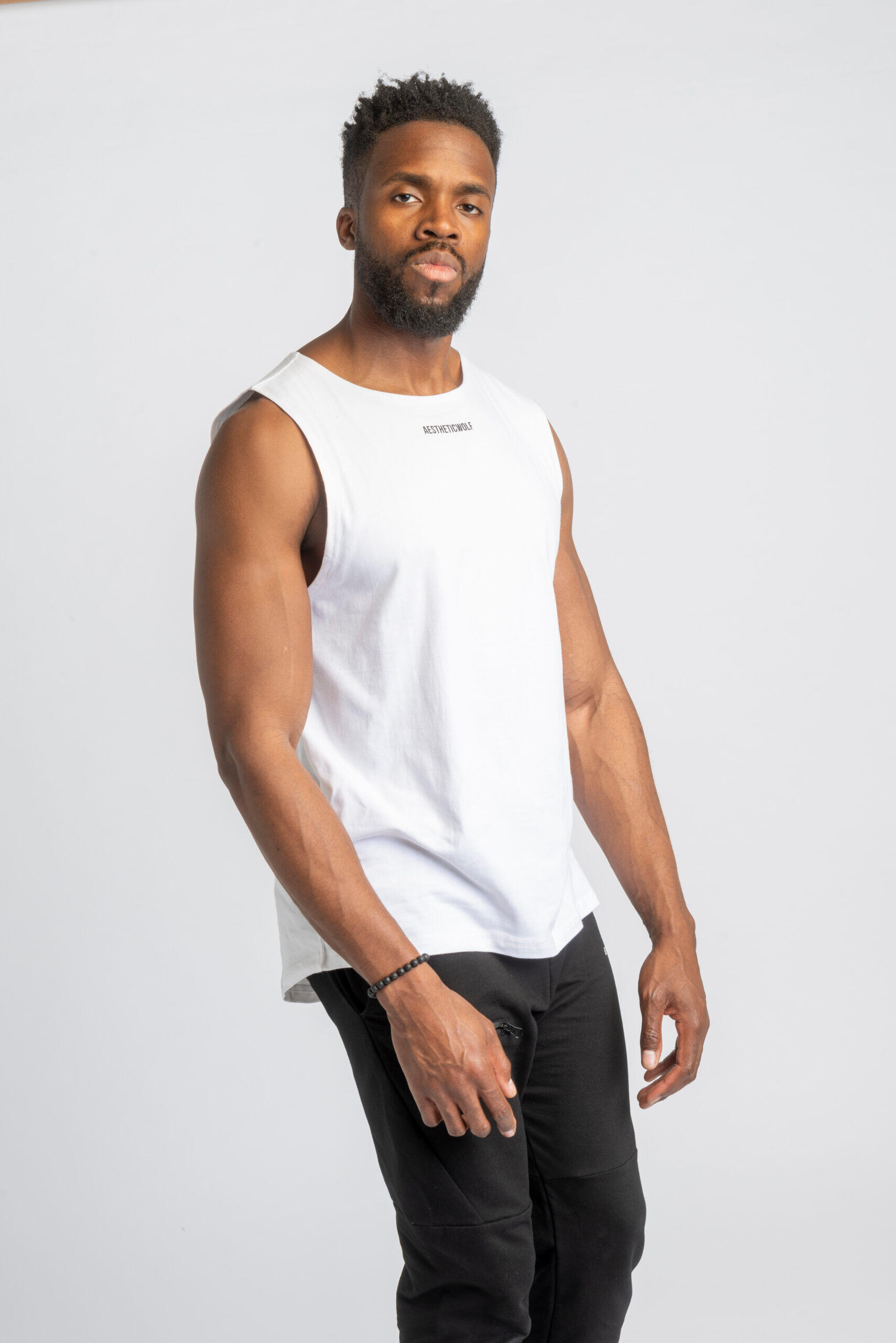 Core Scoop Débardeur T-Shirt - Fitness - Homme - Blanc 4/4