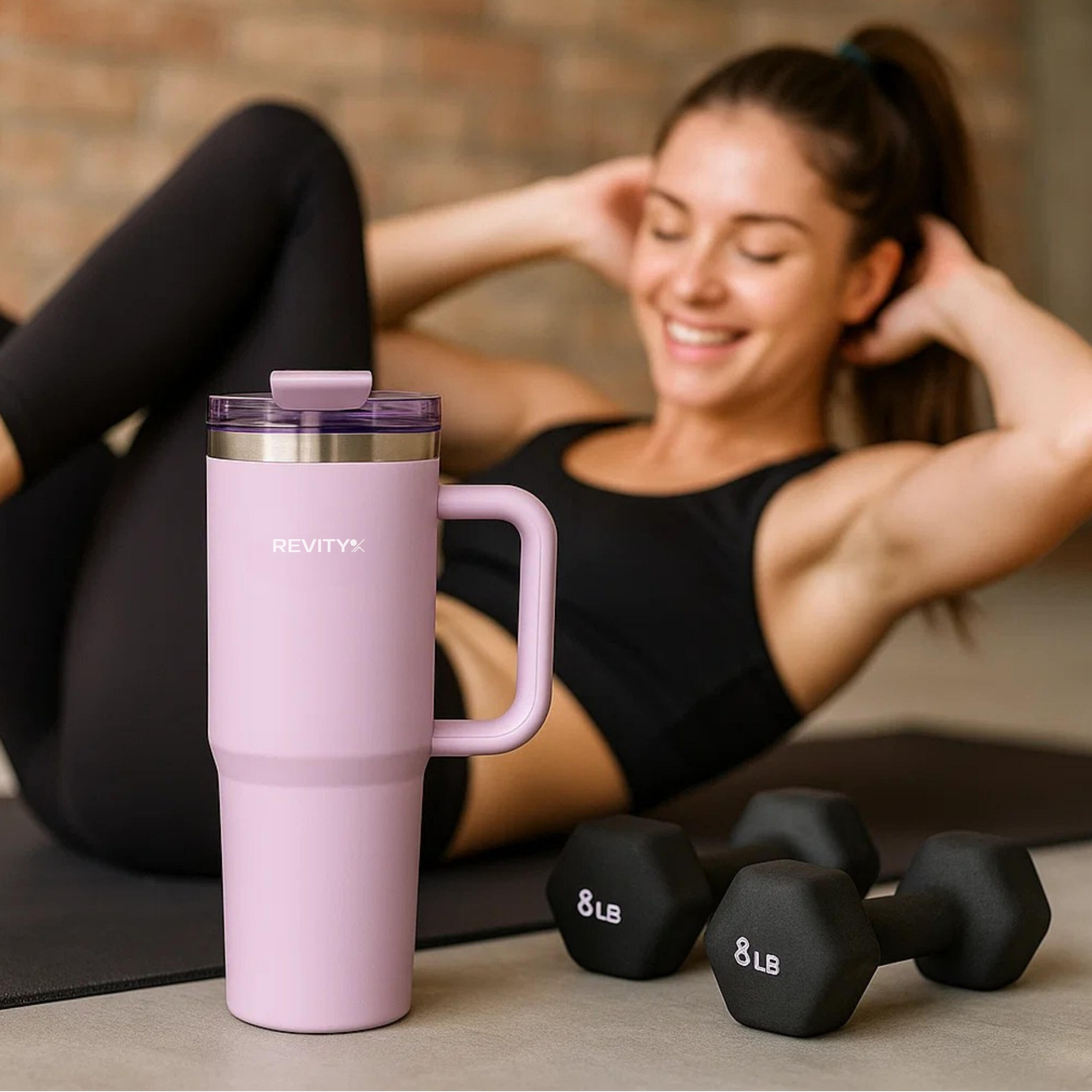 Vaso taza isotérmico de acero inoxidable 900 ml con pajita y asa 7/7