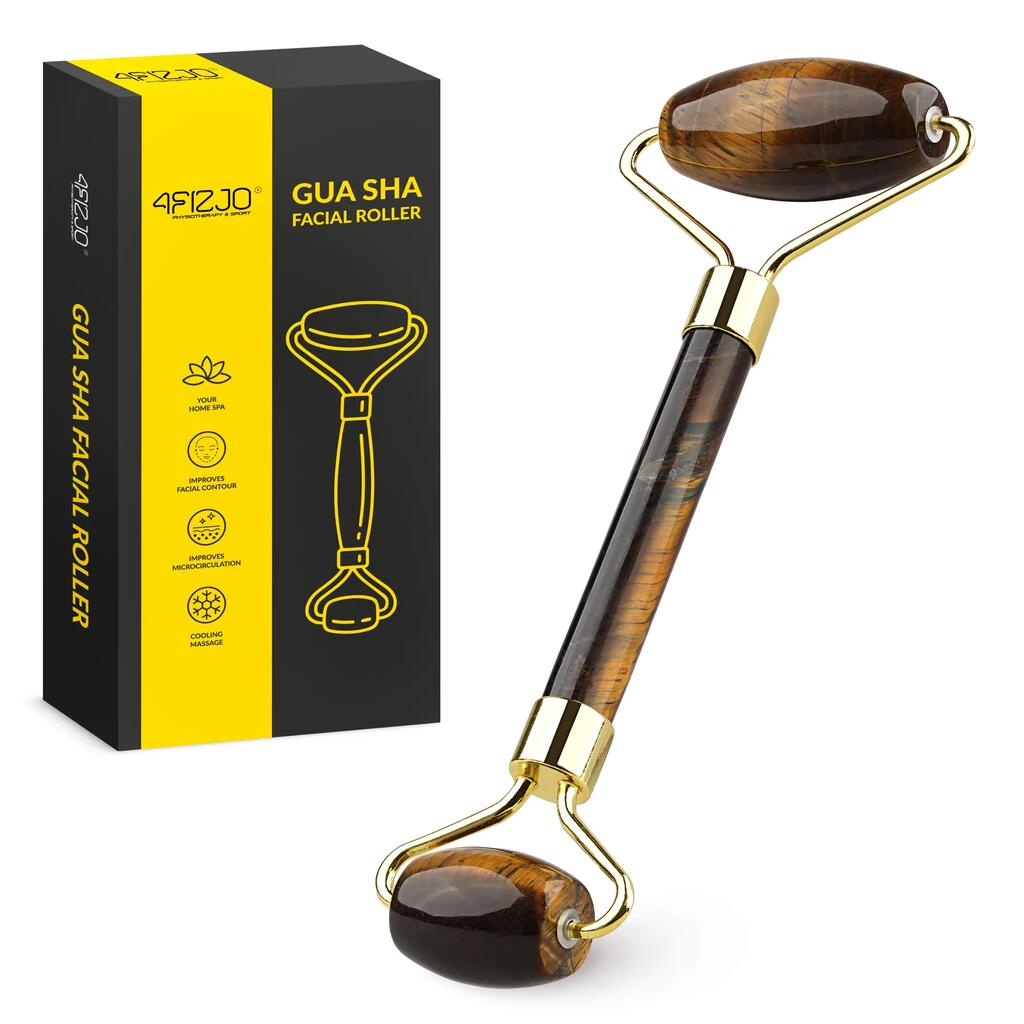 Ролер за лице Gua Sha 4FIZJO естествен 14,5 см масаж лимфен дренаж