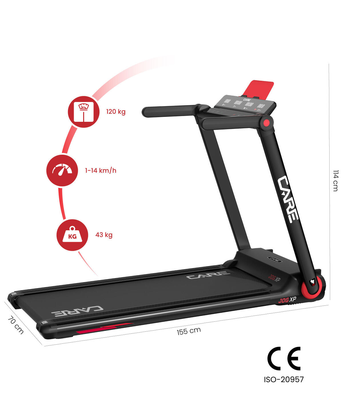 Tapis de course - 14km/h - CARE - JOG XP 2/8