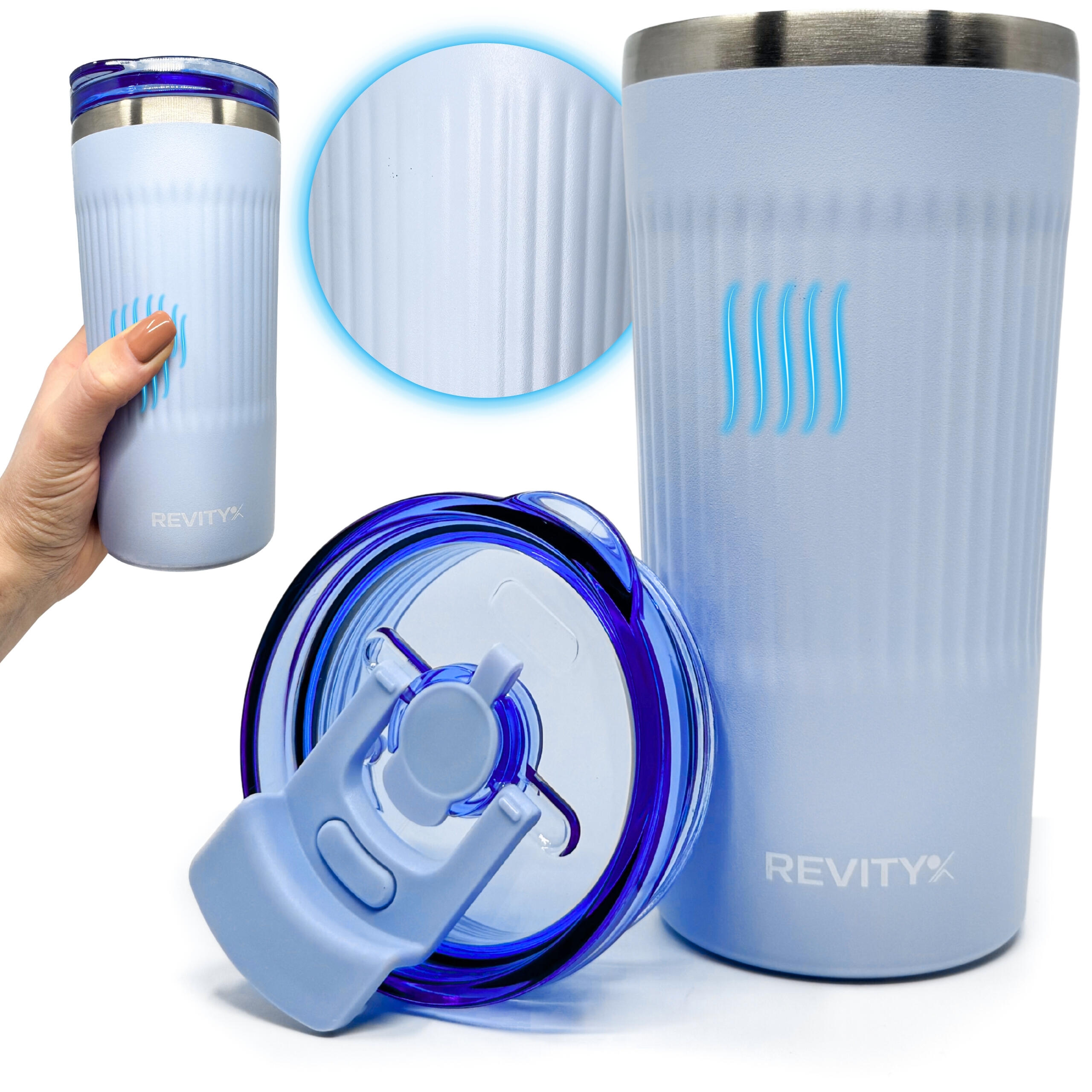 Thermosbeker - thermosfles met rietje RVS 600 ml + schoonmaakborsteltje 3/7