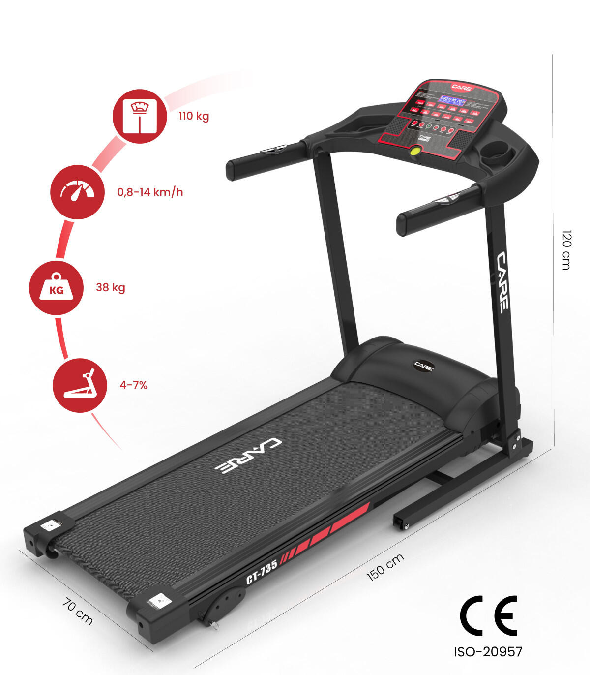 Tapis de course connecté - 14km/h - CARE - KINOMAP 2/8