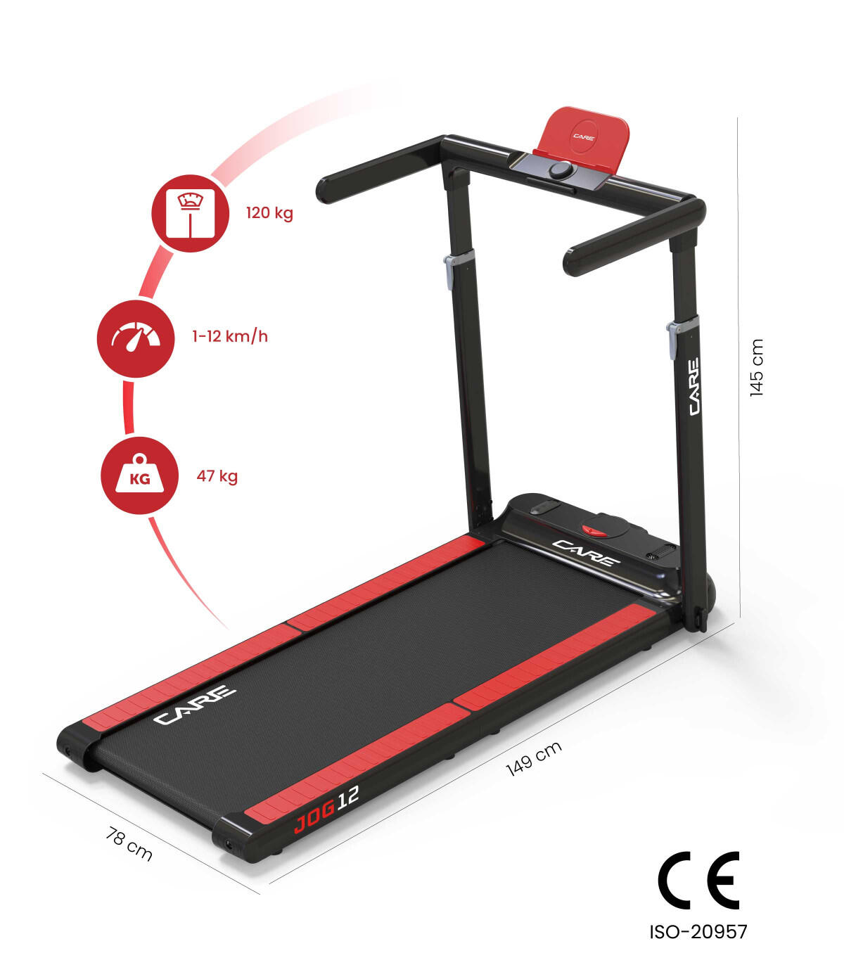 Tapis de course - 12km/h - CARE - JOG 12 2/8