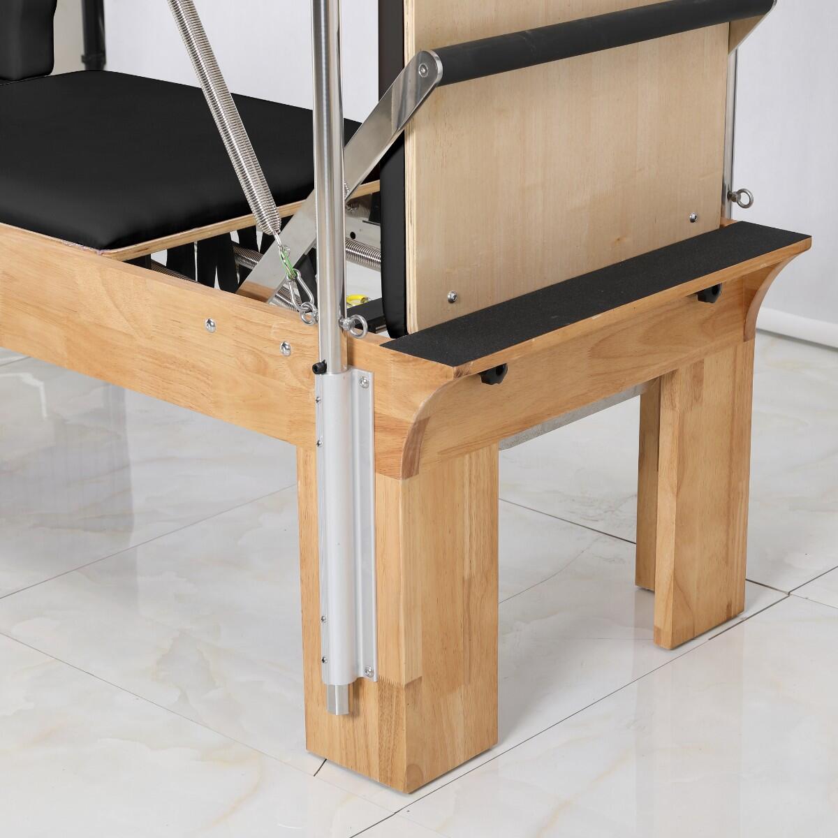 Appareil de Pilates Cadillac en bois massif noir, stable et sûr 3/7
