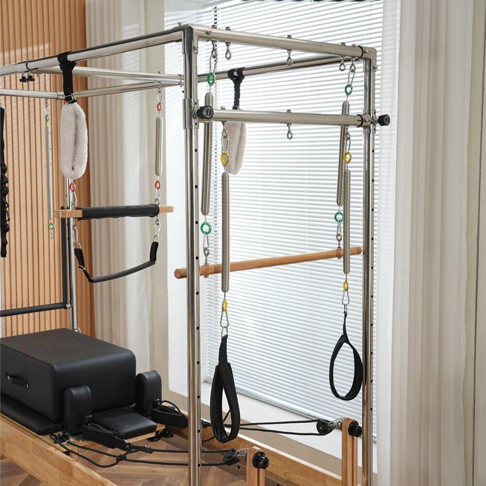 Appareil de Pilates Cadillac en bois massif noir, stable et sûr 7/7