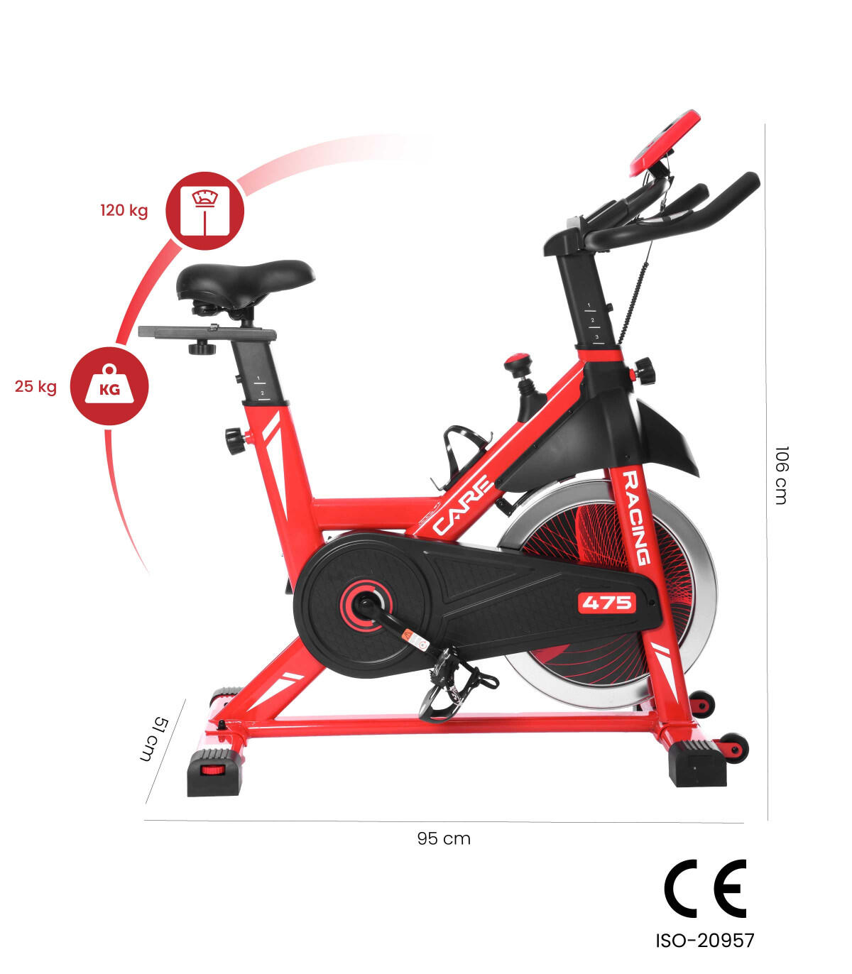 Vélo de Biking - CARE - racing 470-475 Rouge 2/8