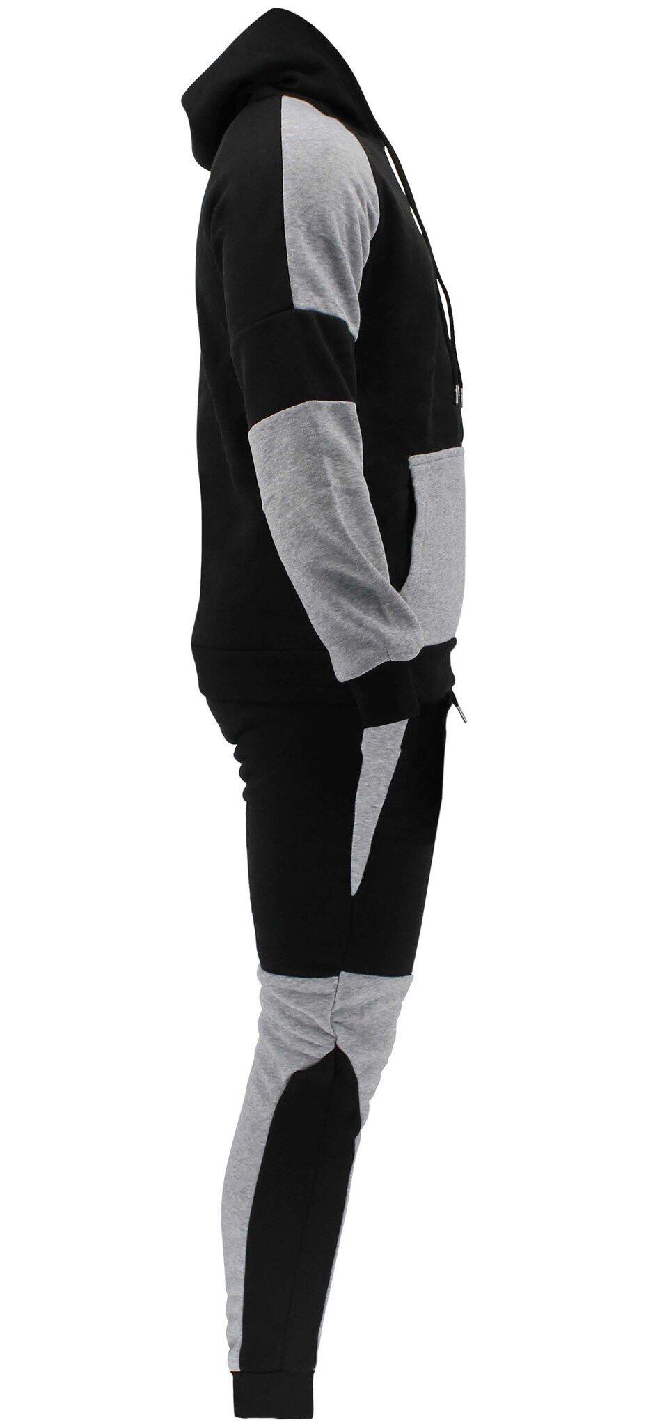 Hoodie dames/heren zwart grijs fleece Fitness en Hardlopen 2/5