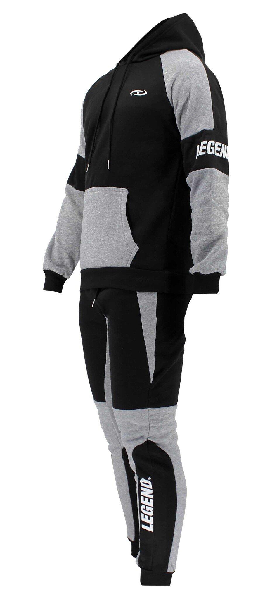 Hoodie dames/heren zwart grijs fleece Fitness en Hardlopen 4/5