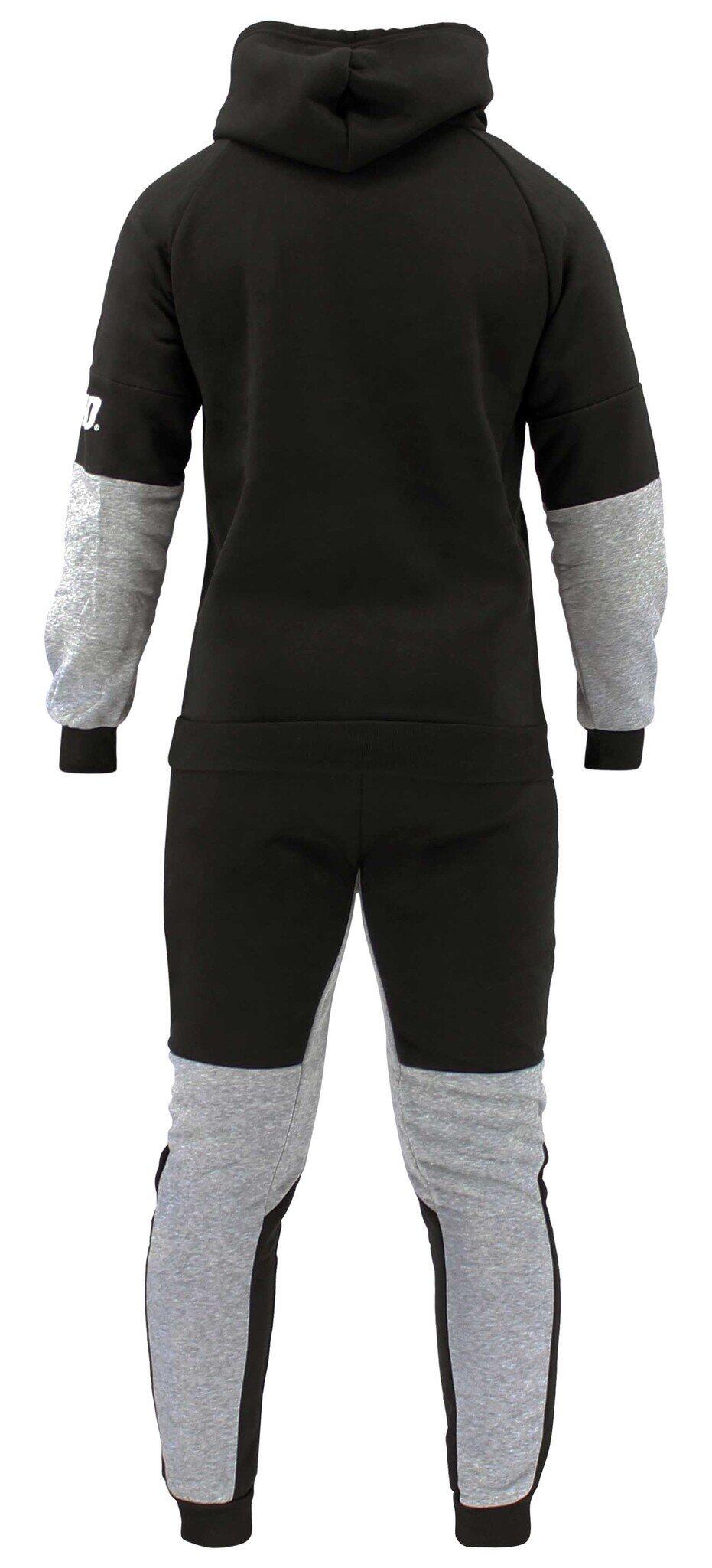 Hoodie dames/heren zwart grijs fleece Fitness en Hardlopen 3/5