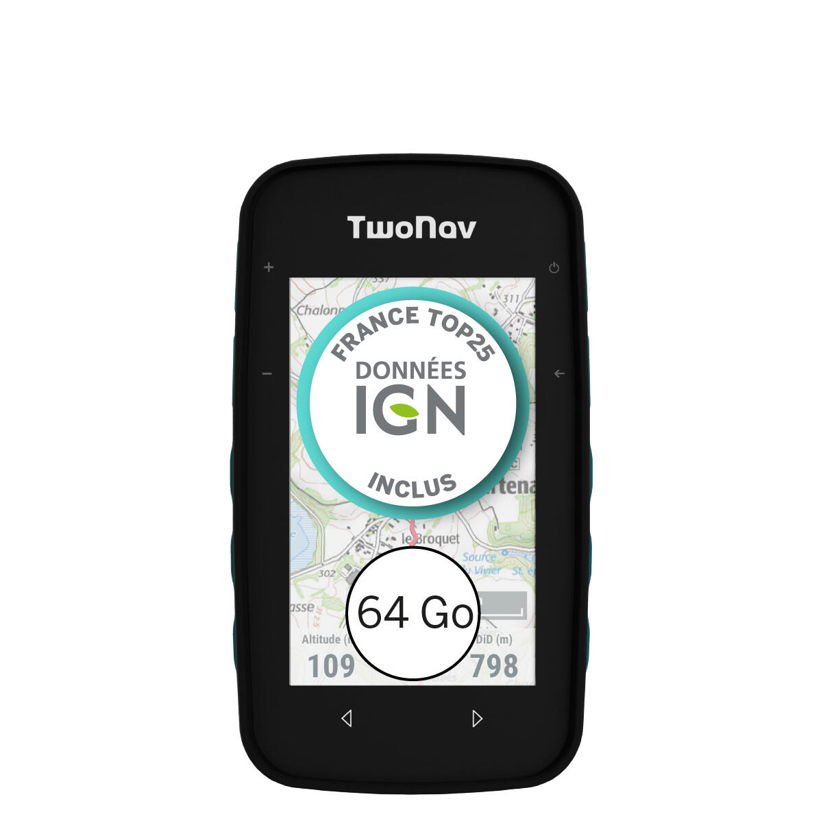 Twonav - Gps Cross Plus (64 Go) + Carte France Ign Top25 Twonav - Compteur Gps Vélo - Bleu - No Size - Decathlon