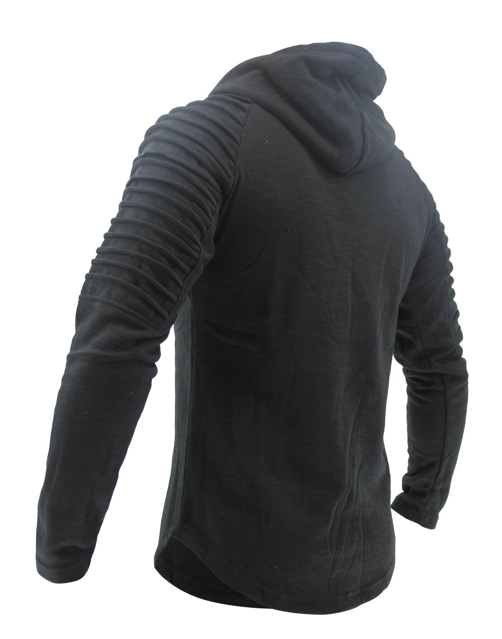 Hoodie Rib Sleeve Black Fitness en Hardlopen 5/5