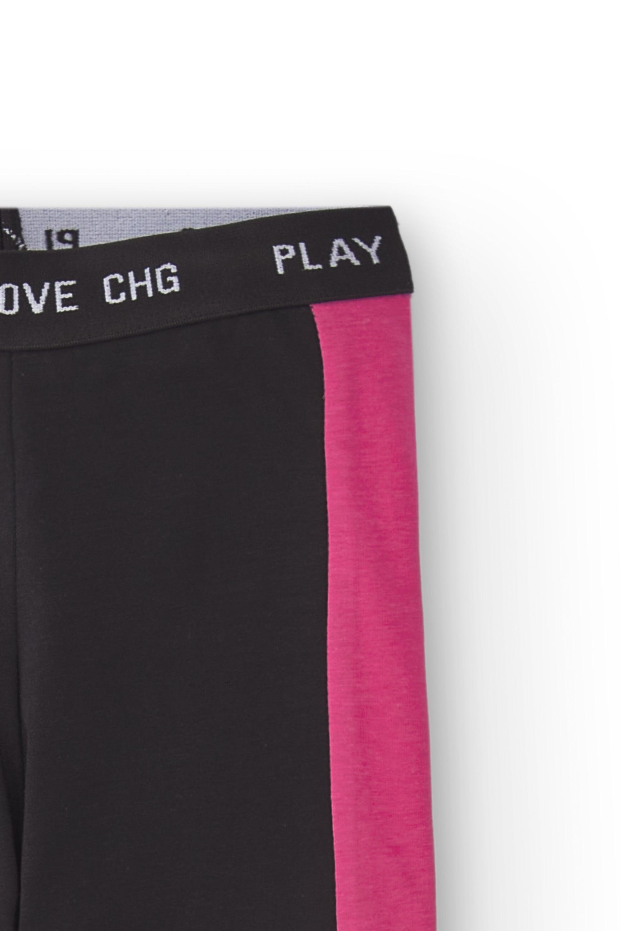 Leggings CHG pretas e rosa para meninas | Cintura 2/4