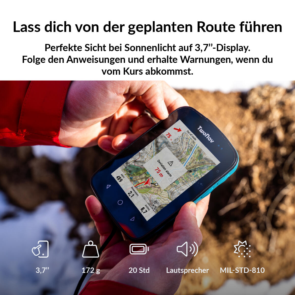 GPS Terra (64 GB) + Karte Deutschland BKG Topo 1:25000 TwoNav 5/7