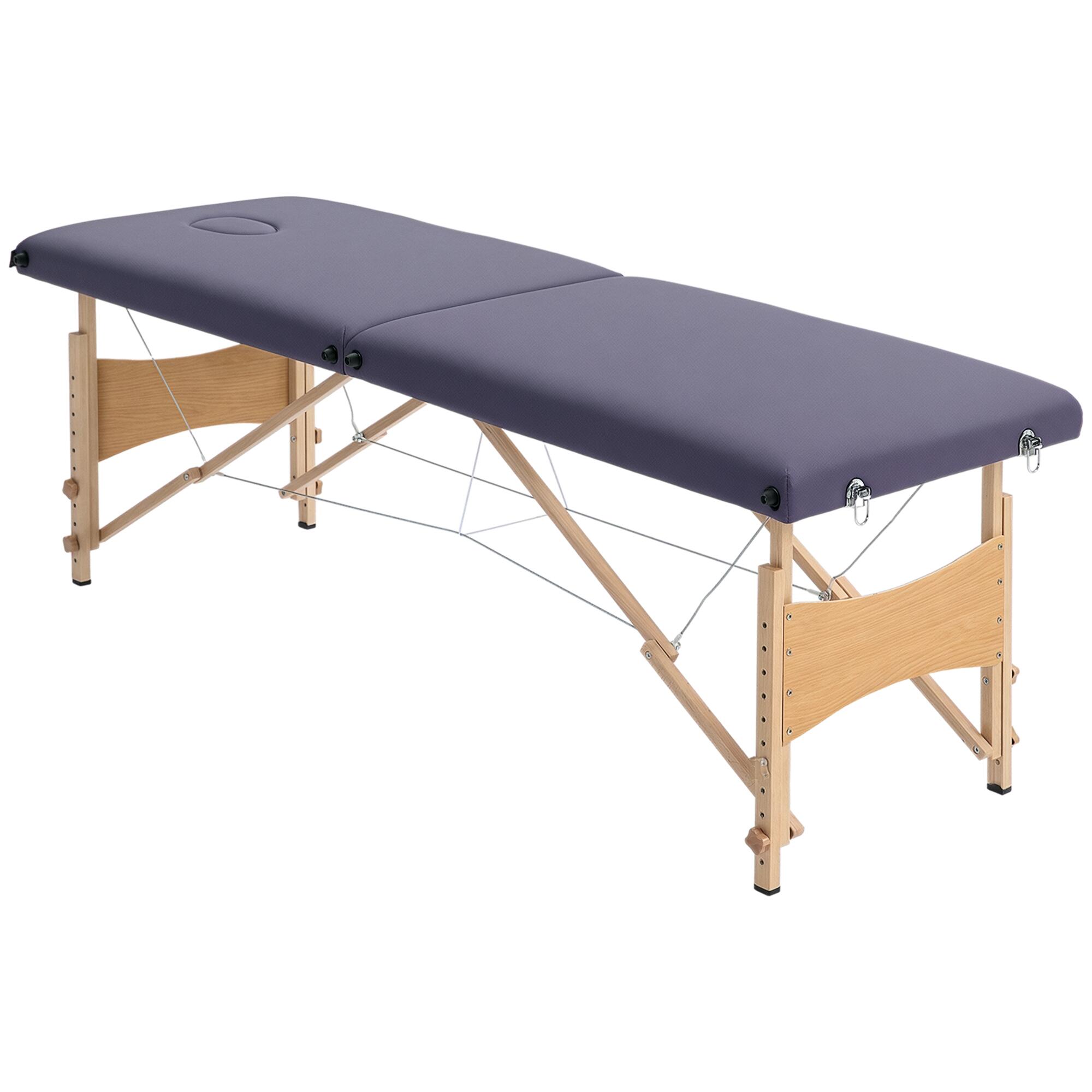 HOMCOM Marquesa de massagem 186x60x58-81 cm roxo HOMCOM