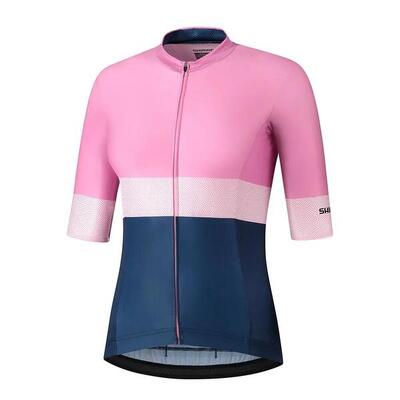 Fietsshirt -wielershirt yuri - l - dames - roze / blauw - fietsshirt