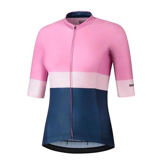 Fietsshirt -Wielershirt Yuri - S - Dames - Roze / Blauw - Fietsshirt