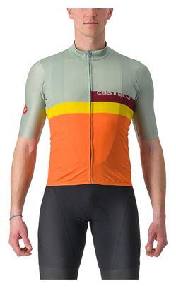 Maglia Castelli A Blocco Manica Corta Verde/Arancio