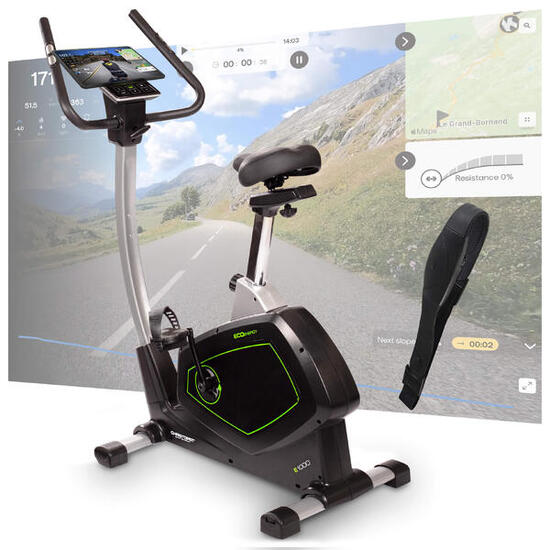Heimtrainer mit Eigenantrieb - Stromlos - inkl. Pulsgurt - ECO 1000