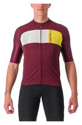 Maglia Castelli Prologo 7 Maniche Corte Bordeaux/Bianco