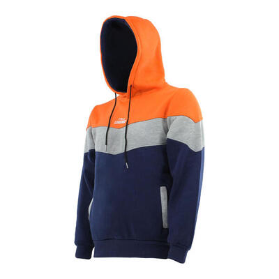 Hoodie legend tricolore dames/heren oranje fleece fitness en hardlopen