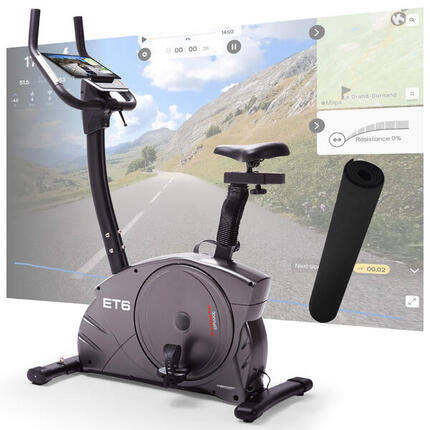 Vélo d'appartement ergomètre - 150kg et 200cm - incl. tapis de protection - ET 6