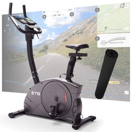 Heimtrainer Ergometer - bis 150kg und 200cm - inkl. Schutzmatte - leise - ET 6