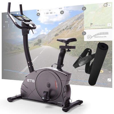 Heimtrainer Ergometer - bis 150kg + 200cm - inkl. Matte + Pulsgurt - ET 6