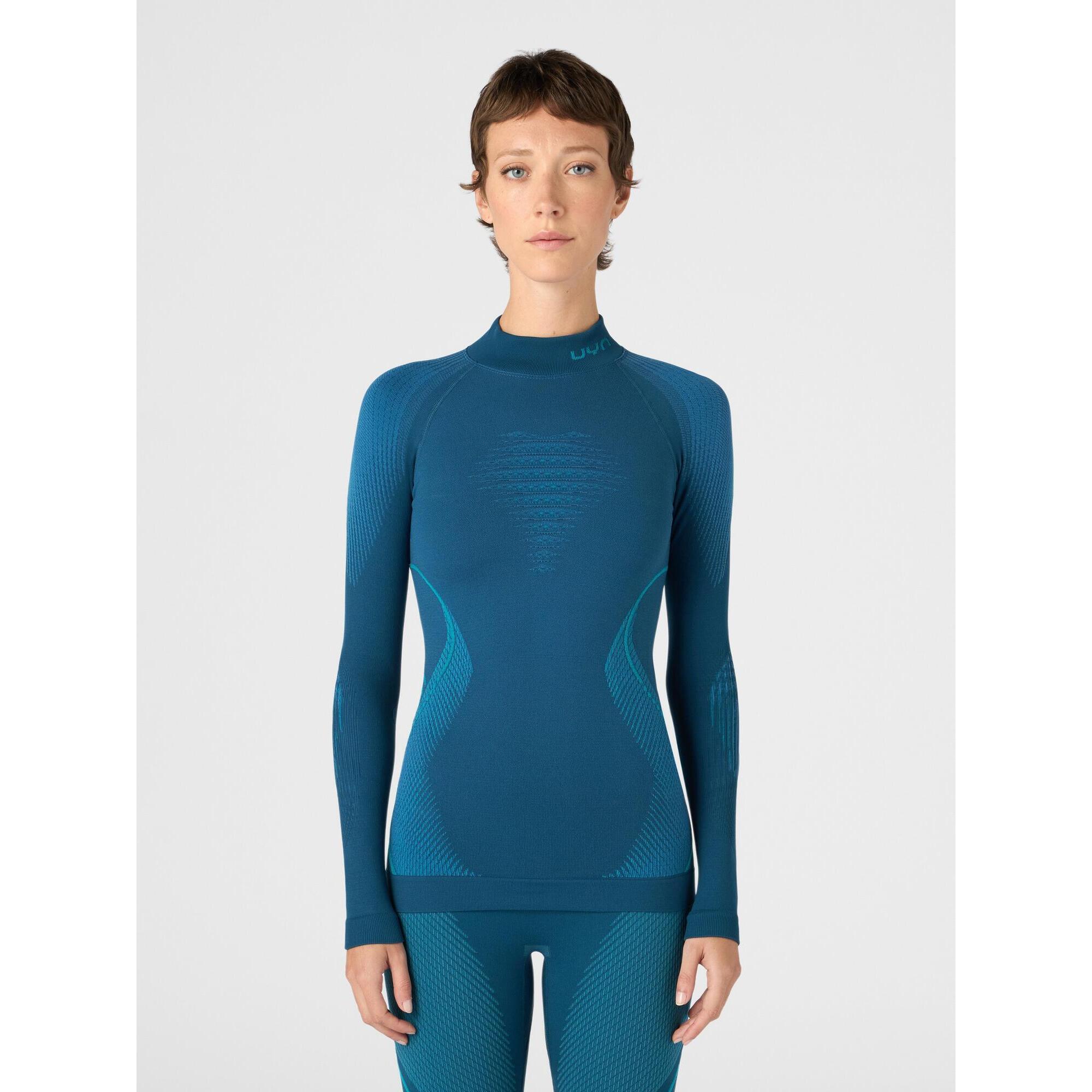 Uyn - Evolutyon Turtleneck Thermal Jersey - Sous Maillot Manche Longue - Bleu|vert - 36 Xs - Decathlon