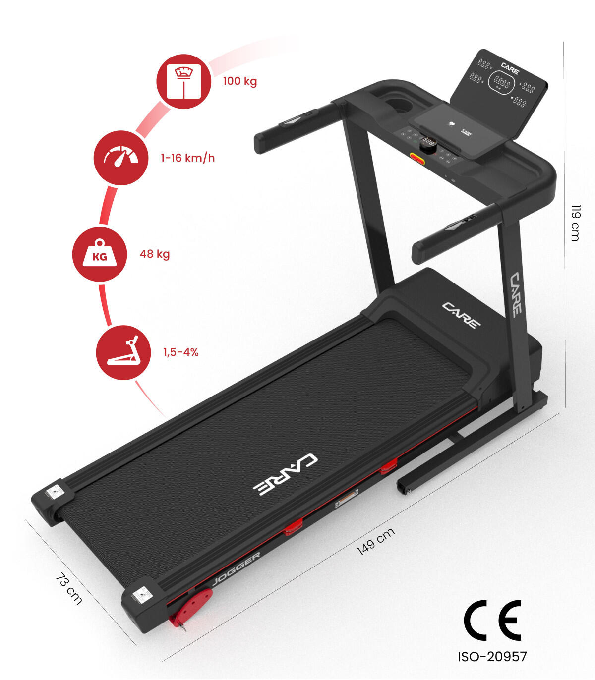 Verbonden loopband - 16km/u - CARE - Jogger - KINOMAP 2/7