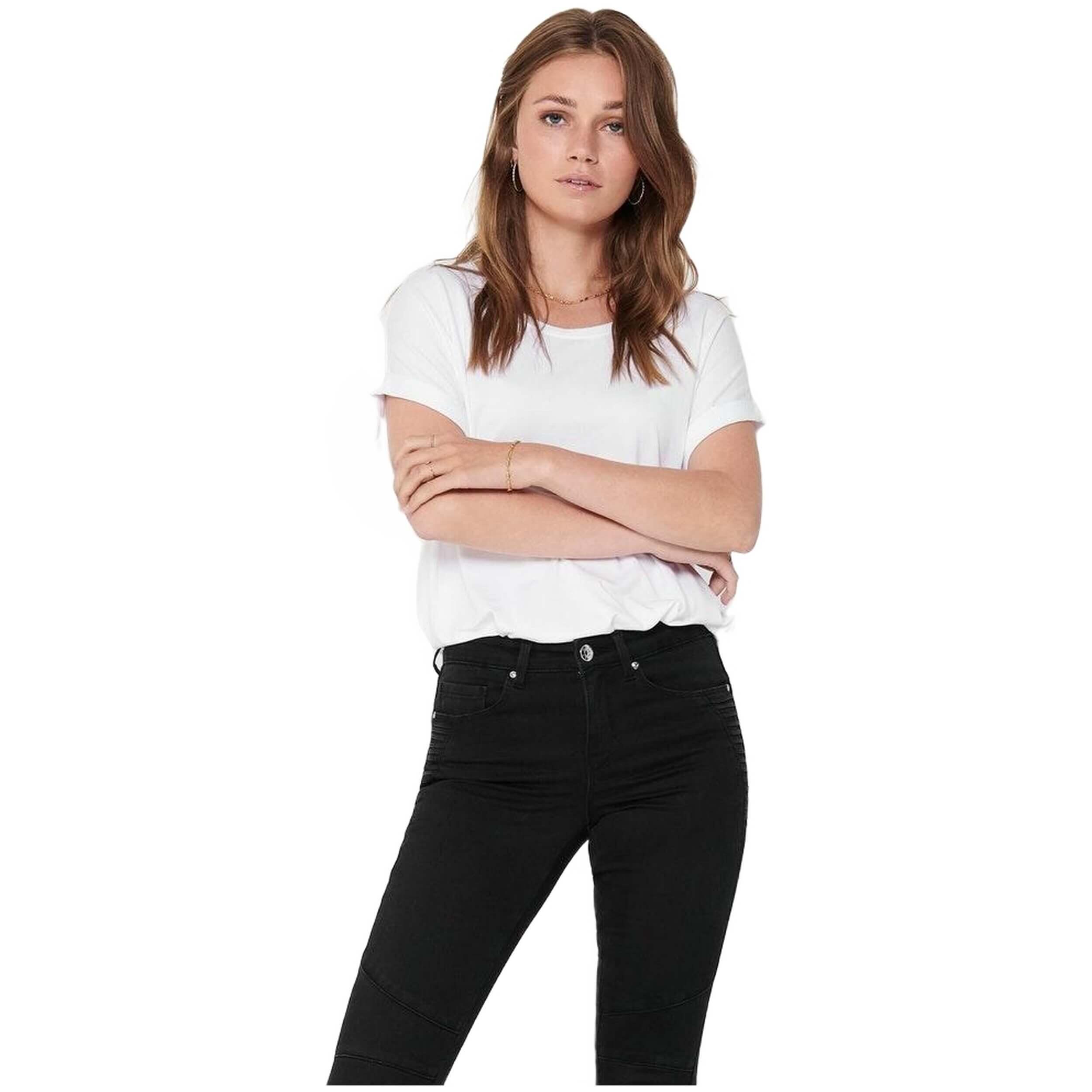Only - T-shirt Only Modèle 15106662-white Pour Femmes - T-shirt Manches Courtes - Blanc - Decathlon