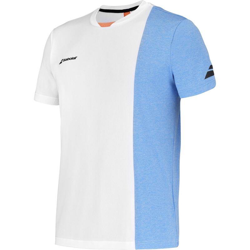 Camiseta Babolat Play Crew Neck Blanco Azul Junior 2/5