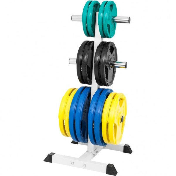 Rack porta dischi Gorilla Sports in acciaio per bilancieri olimpici, 6 supporti 3/7