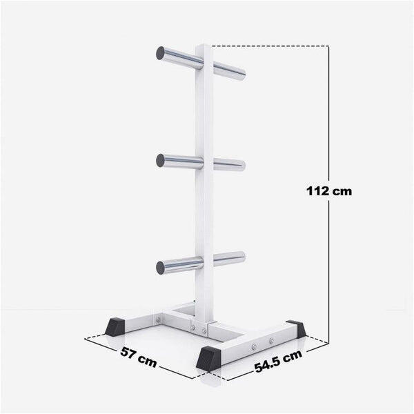Rack porta dischi Gorilla Sports in acciaio per bilancieri olimpici, 6 supporti 2/7