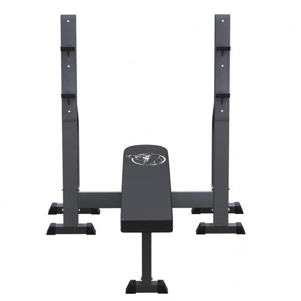 Vlakke Halterbank - Fitnessbank - Haltersteunen - Belastbaar tot 250 kg - Zwart 5/7