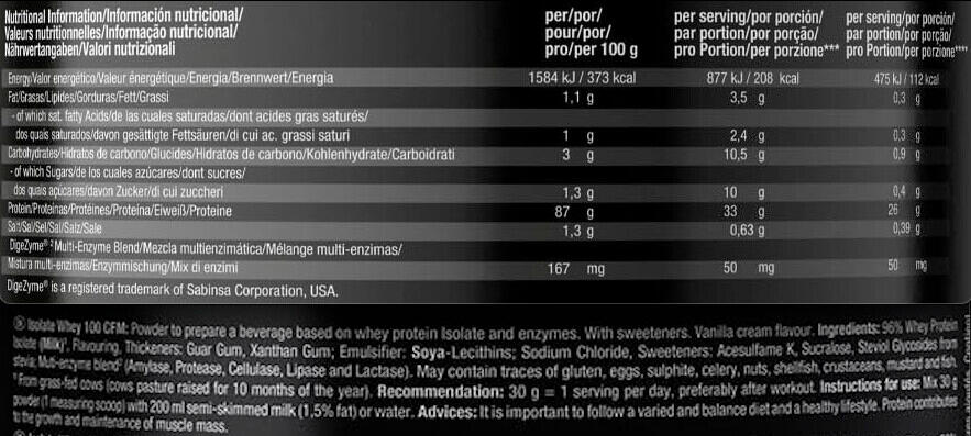Whey isolate - Isolate Whey 100 CFM - Crème à la Vanille 3/5