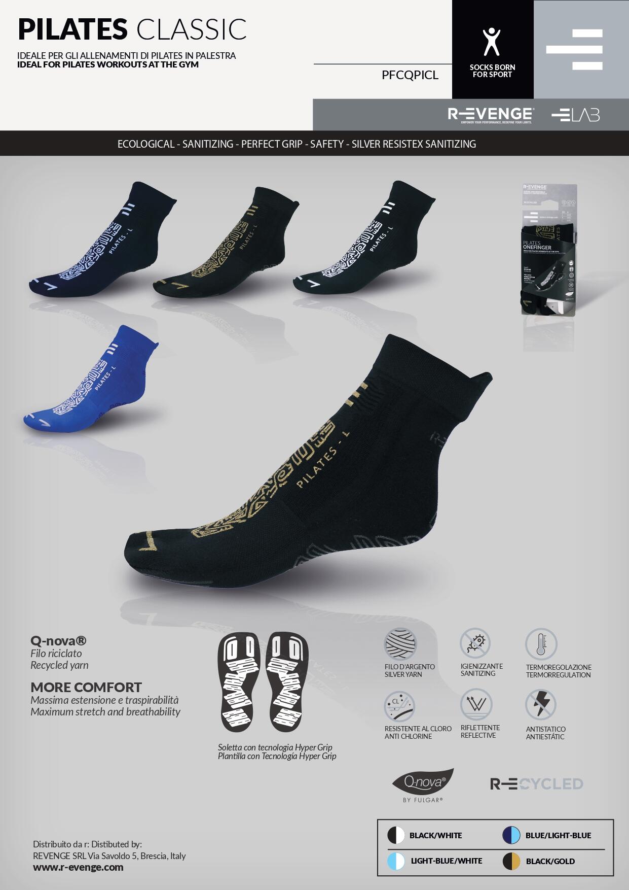 Kit de 3 calcetines Pilates Classic, uno por color, al precio de 2 4/4