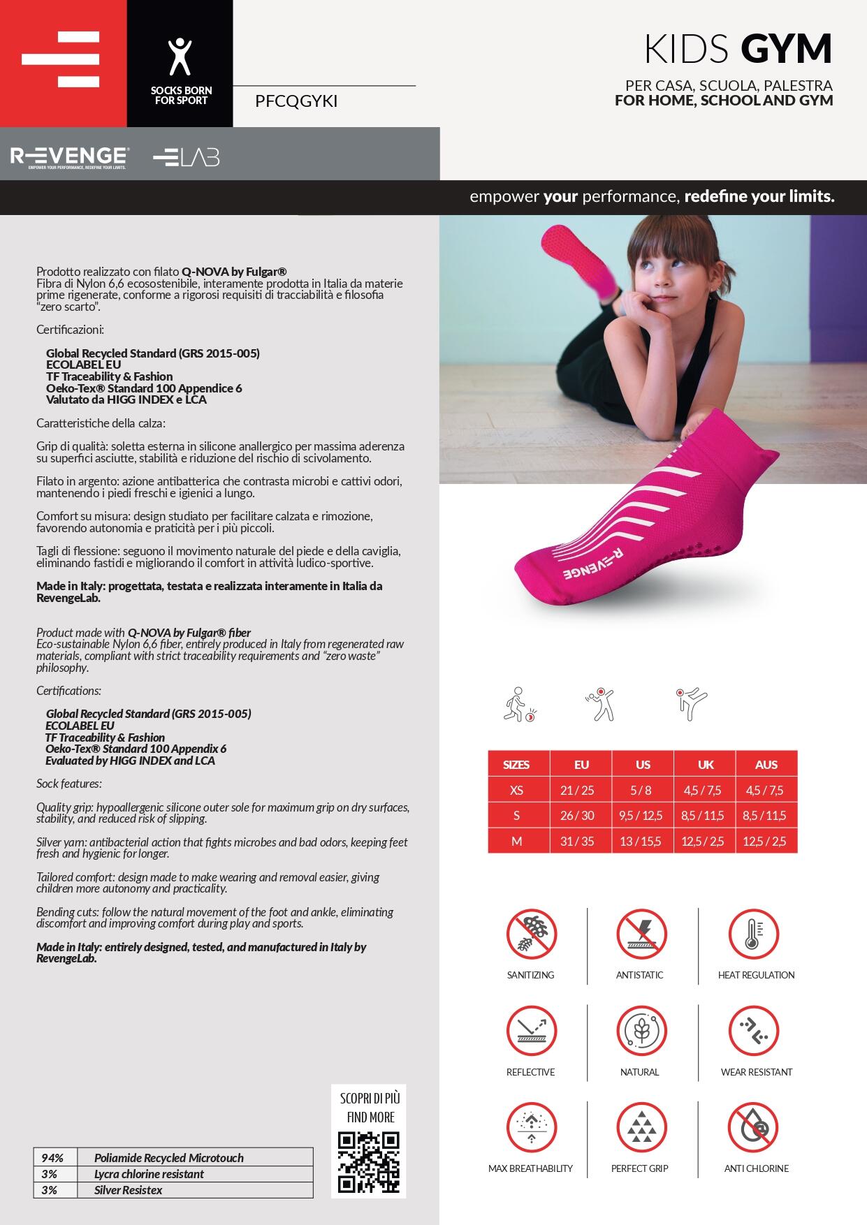 Chaussette Kids Gym Bleu 6/7