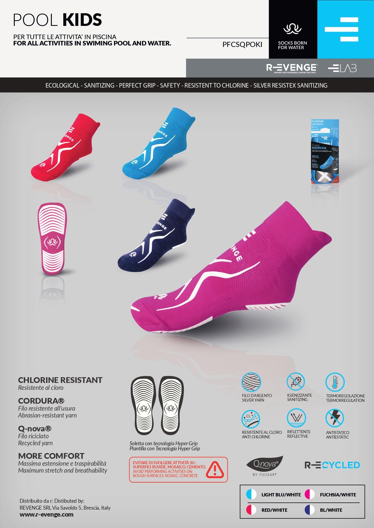 Chaussette Pool Kids Bleu Ciel, idéale pour toutes les activités aquatiques. 7/7