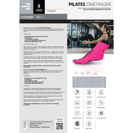 Skarpeta Pilates 1Finger kolor. Idealne do Pilates, Jogi i siłowni