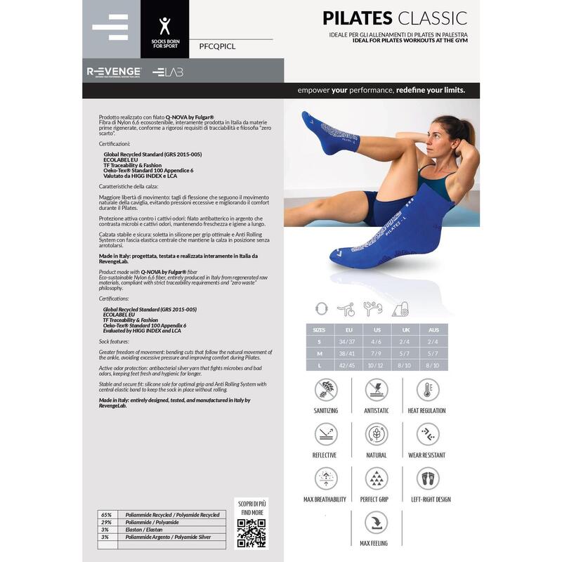Kit 4 șosete Pilates Classic, câte una pe culoare, la prețul a 3