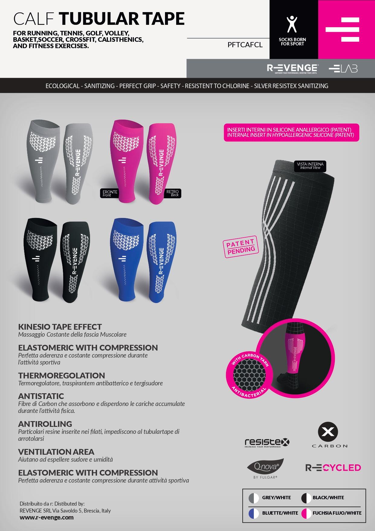 Calf tubulartape azul, ideal para Academia, Corrida, Basquete, Crossfit 4/4