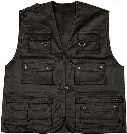 Gilet de pêche multi-poches Noir - Mil-Tec