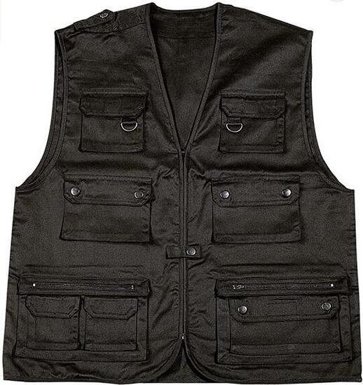 Gilet de pêche multi-poches Noir - Mil-Tec